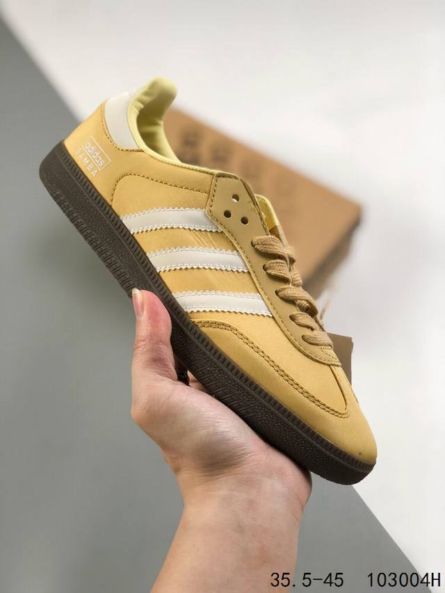 公司级真标带半码！ 阿迪达斯 三叶草adidas Samba Vegan Og 桑巴舞系列绅士德训足球风百搭低帮休闲运动板鞋 Id：103004H