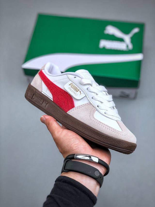 Puma Palermo Og 复古单品彪马 防滑耐磨低帮德训板鞋孔眼底座和脚趾凸起由绒面革材料制成 支持侧踏时的踏步工作 脚背和侧板采用尼龙网布 即使在健身房