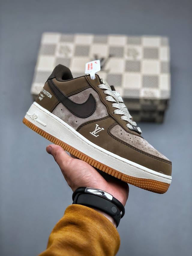 Nike Air Force 1 Low 07 X Louis Vuitton 黄棕原楦头原纸板 打造纯正低帮空军版型专注外贸渠道 全掌内置蜂窝气垫 原盒配件