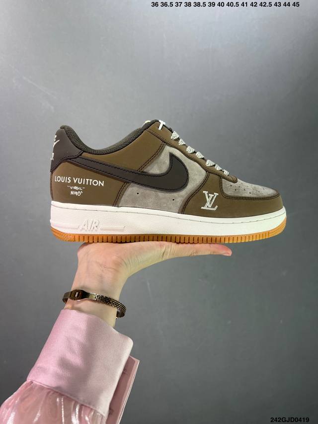 公司级nike Air Force 1 ‘07 Low “Lv联名 ” 空军一号 中帮 运动鞋 休闲鞋 折边针车 工艺难度大 原楦头原纸板 原装鞋盒 定制五金配