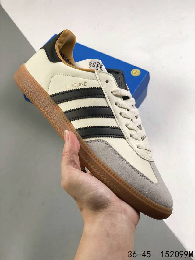 真标带半码！ 阿迪达斯 三叶草adidas Samba Vegan Og桑巴舞系列绅士德训足球风百搭低帮休闲运动板鞋 Id：152099M