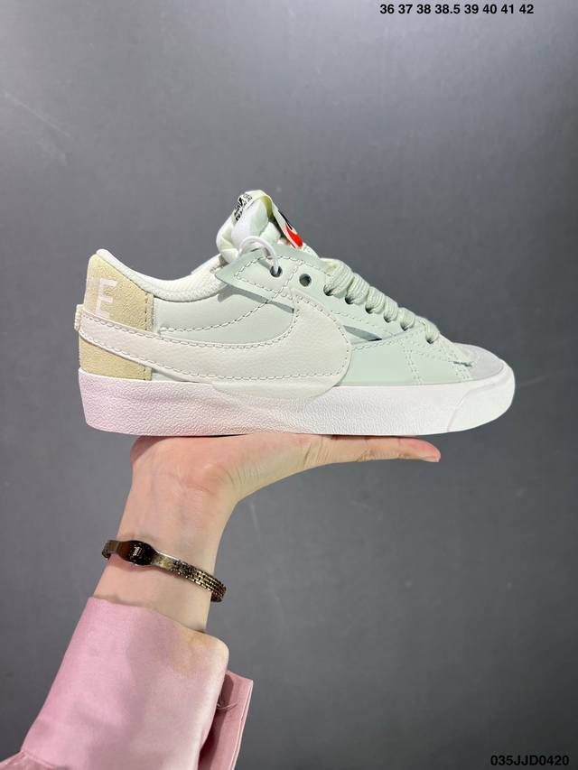 真标nk Blazer Low 77 Jumbo 复古经典开拓者 公司级版本 官方货号：Dq1470 600 颇具辨识度的nike Blazer Mid配色，将