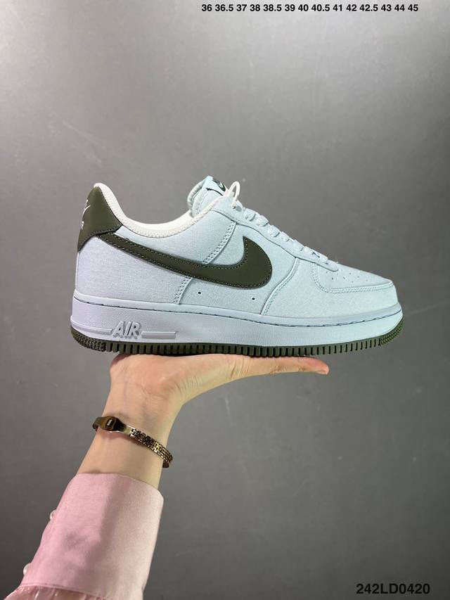 公司级特价福利 Nike Air Force 1 ‘07 米绿蓝 空军一号低帮休闲板鞋 3M反光 进口牛筋布 原楦头原纸板 纯正空军版型 定制鞋盒 全掌内置全掌