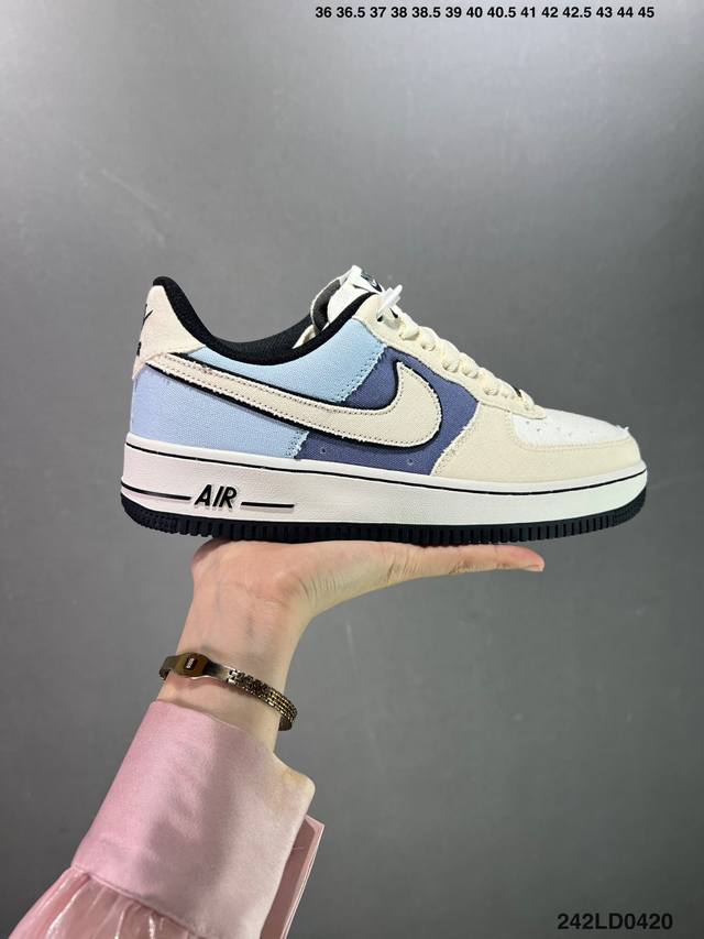 公司级特价福利 Nike Air Force 1 ‘07 米绿蓝 空军一号低帮休闲板鞋 3M反光 进口牛筋布 原楦头原纸板 纯正空军版型 定制鞋盒 全掌内置全掌