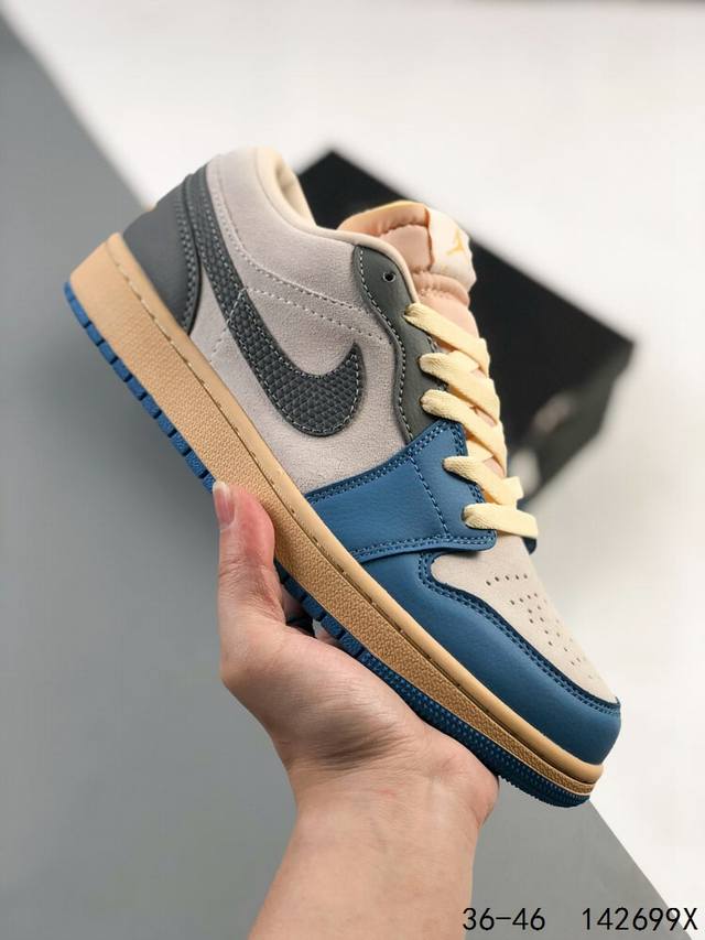 真标带半码！ 乔丹air Jordan 1 Low Aj1 Wh 乔1 低帮复古文化休闲运动篮球鞋。凭借出色的性能和吸睛的外观， Air Jordan直是风球场