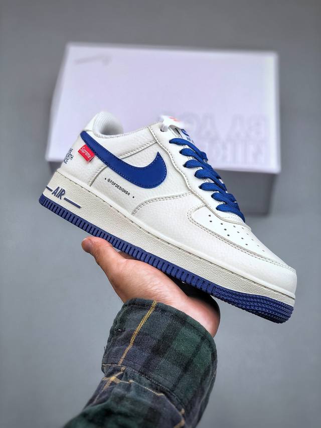 Nk Air Force 1'07 Low 联名款 空军一号低帮休闲板鞋 Av0303-725 #定制皮料 原楦原纸板 纯正空军版型 高清洁度 内置全掌气垫 尺