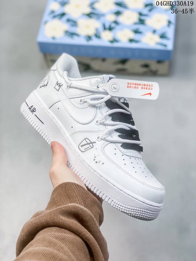 公司级带半码 耐克nike Air Force 1 Low 空军一号低帮休闲板鞋 打造纯正空军版型#专注外贸渠道 全掌内置蜂窝气垫 #原盒配件 原厂中底钢印、拉