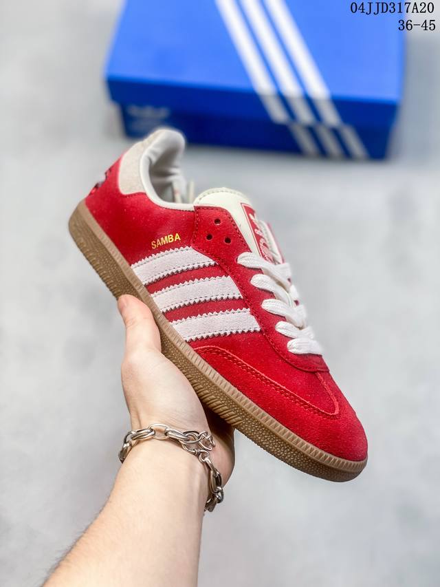 Adidas阿迪达斯 24Ss三叶草samba Og红色 德训运动休闲板鞋ig8905 尺码：36-45 编码：04Jjd317A20