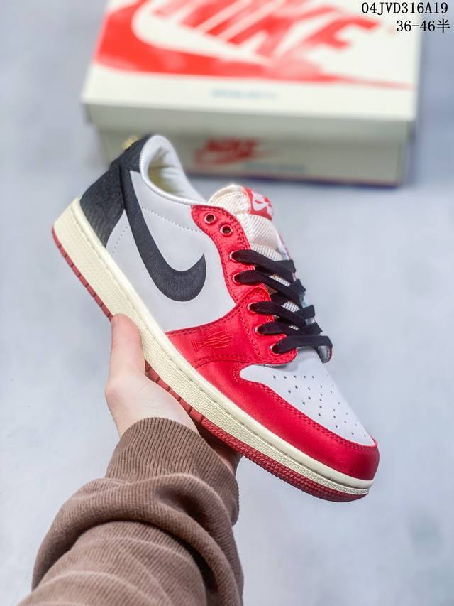 Ba版 Air Jordan 1 Low 黑红丝绸脚趾 Aj1乔1低帮休闲板鞋 同步官方配色 市场唯一独家头层皮打造 原鞋原档案开发 原厂皮料 原档冲孔鞋头 正