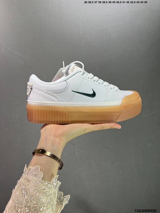 真标耐克wmns Nike Court Legacy 校园厚底增高休闲运动板鞋 尺码：如图 Id：132Jhd0421