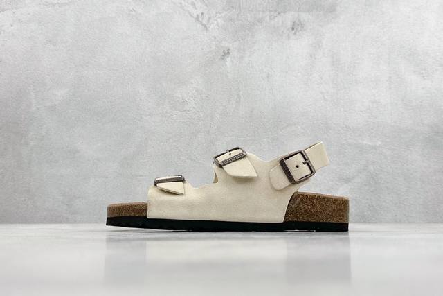 Bk版 德国凉鞋品牌 博肯 Birkenstock Rio 软木底凉鞋，采用其特有的鞋床设计，贴合脚面穿着舒适，Birkenstock Milano中性软木鞋底