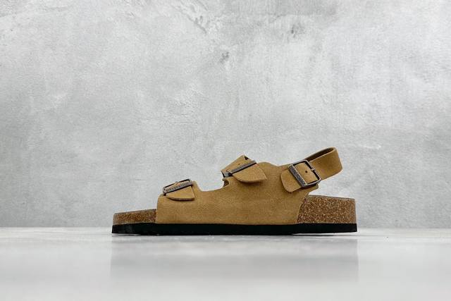 Bk版 德国凉鞋品牌 博肯 Birkenstock Rio 软木底凉鞋，采用其特有的鞋床设计，贴合脚面穿着舒适，Birkenstock Milano中性软木鞋底