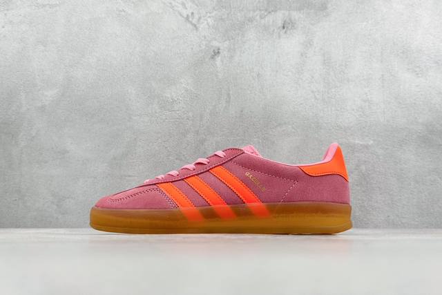 Adidas Gazelle Indoor W德训板鞋系列 长毛麂皮粉 货号 ：Ie1058 Size ：35.5 36 36.5 37 38 38.5 39