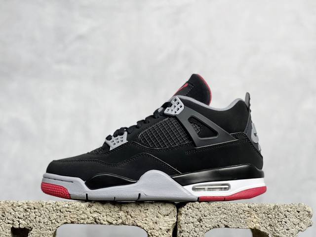 Vt福利回馈 Air Jordan Aj4 Retro 黑灰红 308497-060 口碑大厂出品 原纸板楦头开发 定制优质皮料 完美鞋型匹配公司货 正确tpu