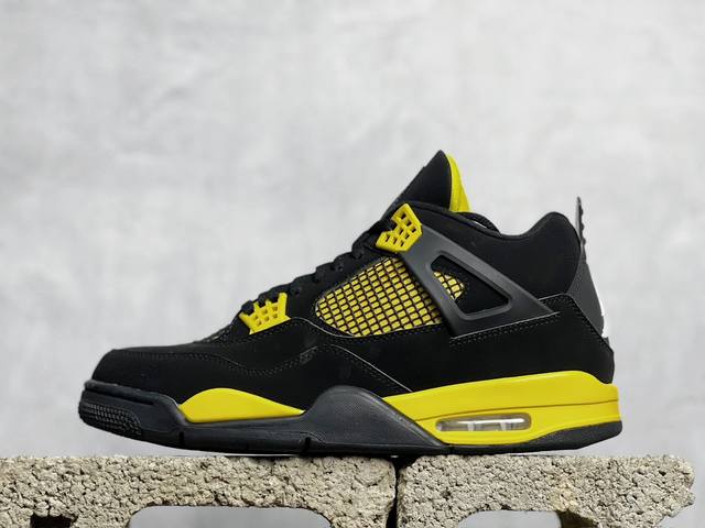 Vt福利回馈 Air Jordan Aj4 Retro 黑黄 Dh0927-017 With口碑大厂出品 原纸板楦头开发 定制优质皮料 完美鞋型匹配公司货 正确