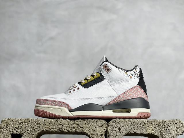 5A版 Air Jordan 3 Retro Vintage Floral 白黑粉 潮流复古篮球鞋 纯原大厂出品 原厂材料开发 细节把控到位 主供外贸客户 打造