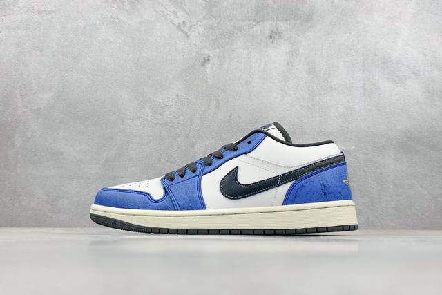 K版 Air Jordan 1 Low 蓝白 Aj1乔1低帮休闲板鞋 同步官方配色 市场唯一独家头层皮打造 原鞋原档案开发 原厂皮料 原档冲孔鞋头 正确满胶鞋垫