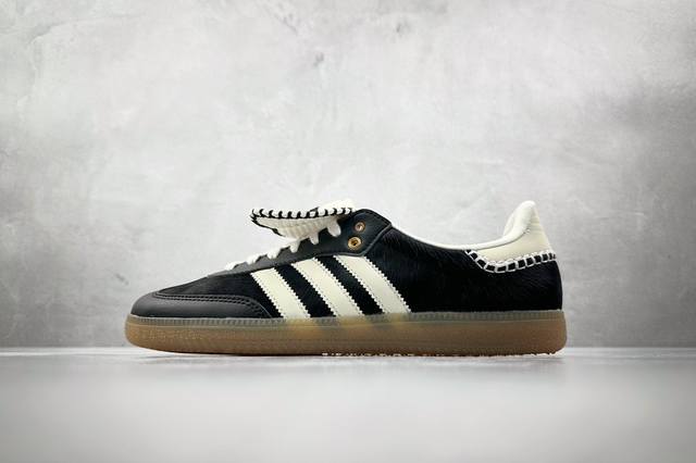 Zx神版 Wales Bonner × Adidas Originals Samba Pony Tonal 黑色 独家私模大底 正确咬花 正确色卡 正确版型 货