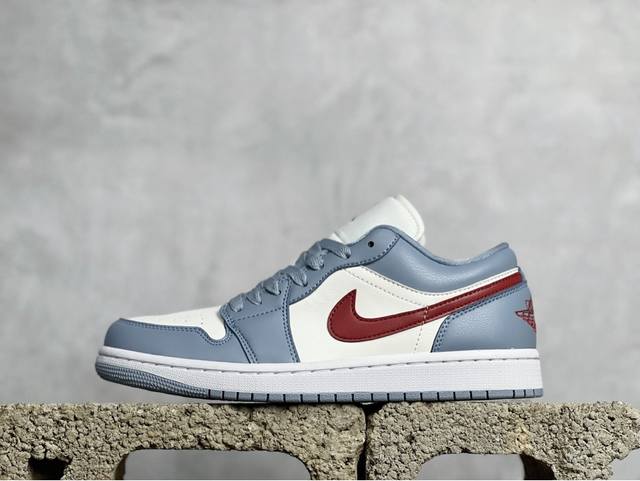 Vt 重磅福利 Vt版 Air Jordan 1 Low Blue Grey Dune Red 白蓝红 官方同步新色 原装级产物 拒绝公底 立体鞋型 细节完美