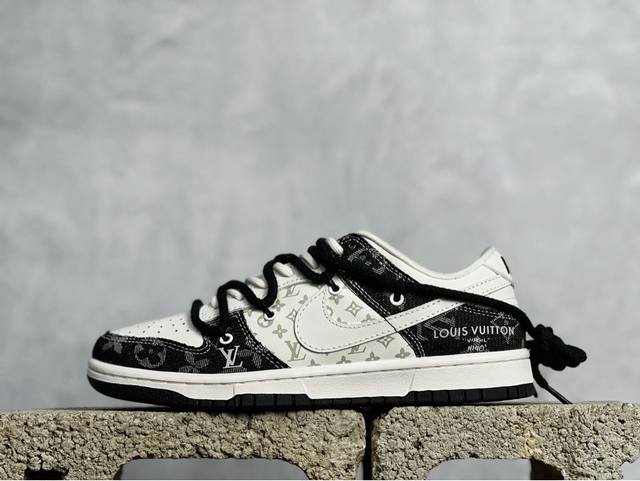 放店私 Nk Sb Dunk Low Lv联名-黑牛仔印花 周年高端定制 低帮休闲板鞋 Sj2068-238 #定制鞋盒 大厂纯原品质出货 超高清洁度 皮料切割