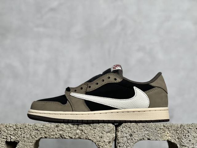 C版 放店私 Travis Scott X Air Jordan Aj1 Low Ts联名倒钩低帮系列 毫无疑问市场中端王者 耗时半年巨作 全套原纸板楦头开发