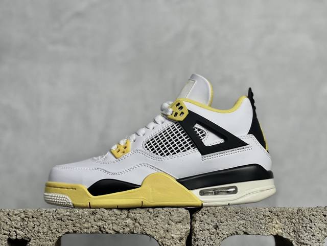 小绿x 放店私 Air Jordan 4 Retro Vivid Sulfur 白黄 最高工艺复刻 原装无色差修正 #原楦原纸板开发 纯正四代版型 #原底真实气