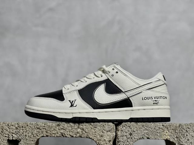 放店私 Nk Sb Dunk Low Lv联名-优雅黑白 夜光 周年高端定制 低帮休闲板鞋 Bb8766-208 #定制鞋盒 大厂纯原品质出货 超高清洁度 皮料