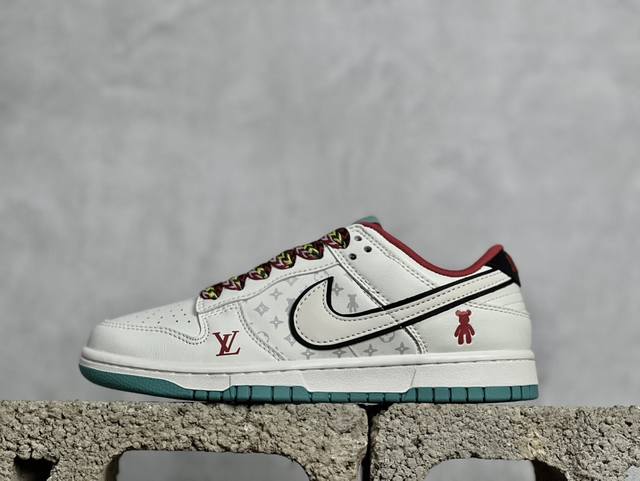 放店私 Nk Sb Dunk Low Lv联名-米白暴力熊 周年高端定制 低帮休闲板鞋 Sj2068- #定制鞋盒 大厂纯原品质出货 超高清洁度 皮料切割干净无