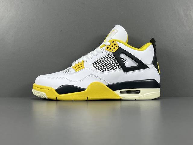 P 供货稳定，欢迎主推！ Og版：乔4 黑白黄 2024年版jordan Air Jordan 4 Vivid Sulfur 减震中帮 潮流复古篮球鞋 男女同款