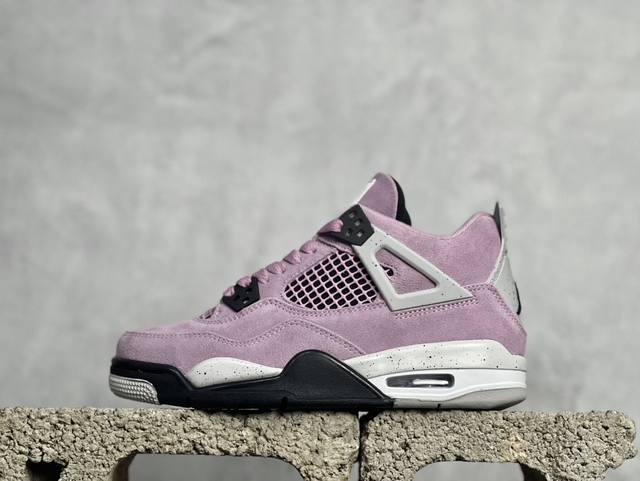 F版 放店私 Air Jordan 4 Orchid Aj4 乔4猛男粉 Aq9129-501 #鞋身以大面积淡粉色为主色调呈现，在鞋帮、后跟以及中底部分采用水