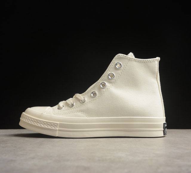 Converse Chuck 1970S 原装奶油色自然白高帮休闲帆布鞋 162210C 原装纯米白帆布奶油色 经典色调 百搭神鞋 尺码：35 36 36.5