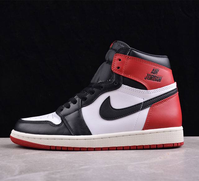 Air Jordan 1 High Og Black Toe Reimagined Aj1 乔1全新黑脚趾 Dz5485-106 #脚踝、鞋跟和橡胶外底以红色点