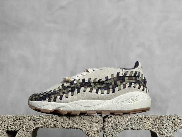 放店私nk Air Footscape Woven 耐克不对称编织防滑耐磨低帮生活休闲鞋 Fv3615-191 #Footscape 采用宽鞋头和横向系带，为自