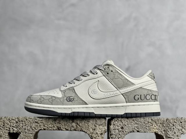 放店私nk Sb Dunk Low 古驰联名-烟灰 周年高端定制 低帮休闲板鞋 Cf3688-003 #定制鞋盒 大厂纯原品质出货 超高清洁度 皮料切割干净无任