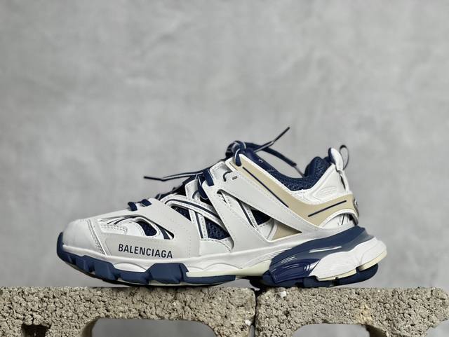 C版 放店私 巴黎三代balenciaga 白蓝 巴黎世家 系带 Balenciaga Sneaker Tess S.Gomma 纯原版本 原装大盒 从里到外