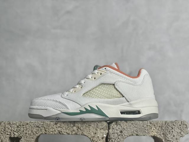 放店私 kw版 Air Jordan 5 Low Aj5 乔5灯芯绒白橙绿 货号：Cw4204-100 尺码：36 36.5 37.5 38 38.5 39 4