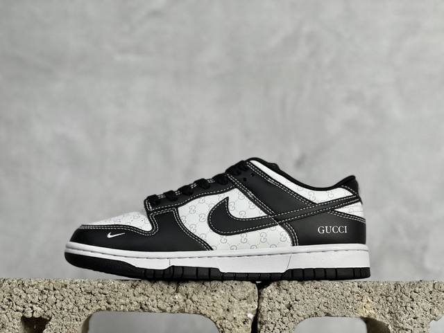 放店私 nk Sb Dunk Low 古驰联名-暗纹双g黑勾 周年高端定制 低帮休闲板鞋 Sf1588-136 #定制鞋盒 大厂纯原品质出货 超高清洁度 皮料切