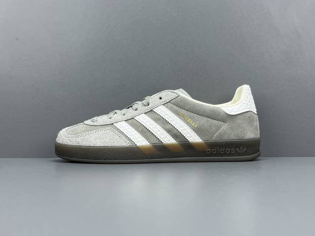 渠道优势 God版 阿迪 阿迪达斯adidas Gazelle Indoor Trainers 羚羊内训系列低帮复古百搭休闲运动德训风板鞋“麂皮学院灰色生胶底”