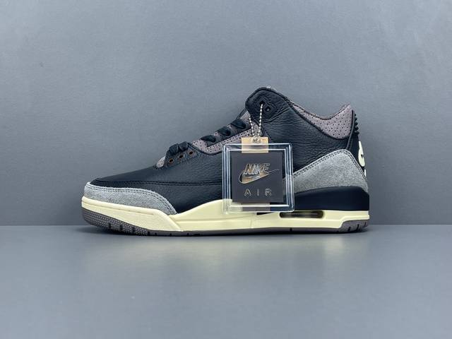 渠道优势 Og版 Aj3 A Ma Maniere X Jordan Air Jordan 3 耐磨透气中帮 复古篮球鞋 男款 黑紫 尺码40-47.5 货号f