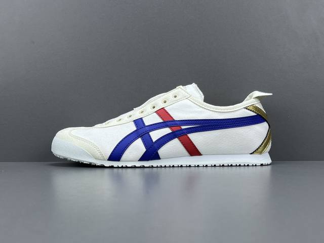 渠道优势 Sd版 鬼冢虎 Onitsuka Tiger鬼家虎 Mexico 66 Slip-On 帆布 减震防滑 低帮 运动休闲鞋 男女同款 白烫金 货号118