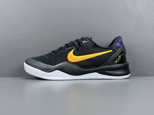 渠道优势 S2版 科比8 Nike Kobe 8 Protro Hollywood Nights 圆头系带 防滑耐磨透气 低帮 篮球鞋 男款 黑色 货号 Hf9