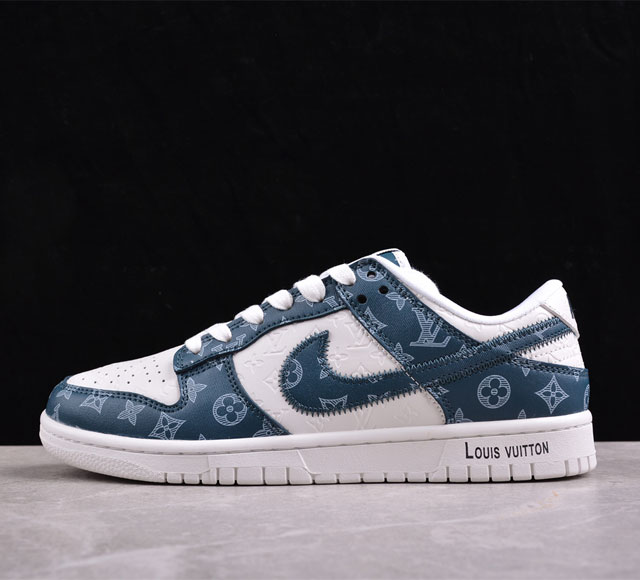 Nk Sb Dunk Low Lv联名-深蓝印花 周年高端定制 低帮休闲板鞋 Dq1098-363 #定制鞋盒 大厂纯原品质出货 超高清洁度 皮料切割干净无任何