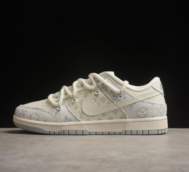 Nk Sb Dunk Low Lv联名-蓝牛仔印花 周年高端定制 低帮休闲板鞋 Sj2068-248 #定制鞋盒 大厂纯原品质出货 超高清洁度 皮料切割干净无任