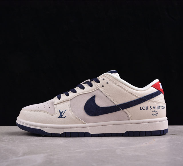 纯原 Nk Sb Dunk Low Lv联名-翻毛藏蓝 周年高端定制 低帮休闲板鞋 Fc1688-134 定制鞋盒 大厂纯原品质出货 超高清洁度 皮料切割干净无