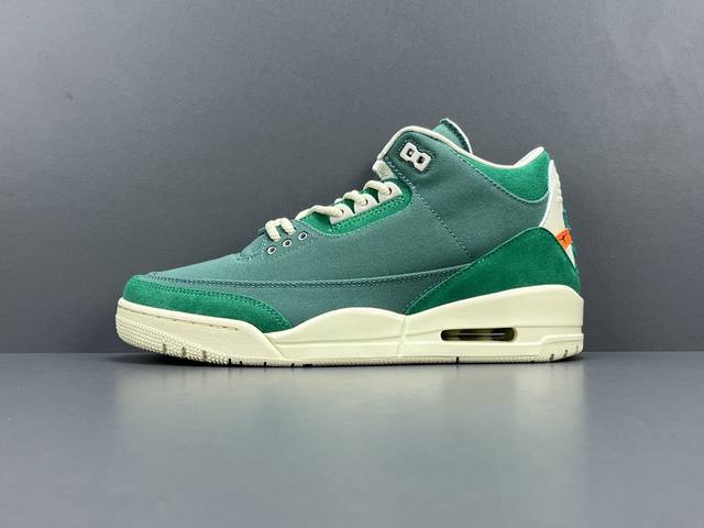 渠道优势 ！ Og版aj3 Jordan Air Jordan 3 Og Wmns Bicoastal M 布 防滑 高帮 复古篮球鞋 男女同款 绿色 尺码 3