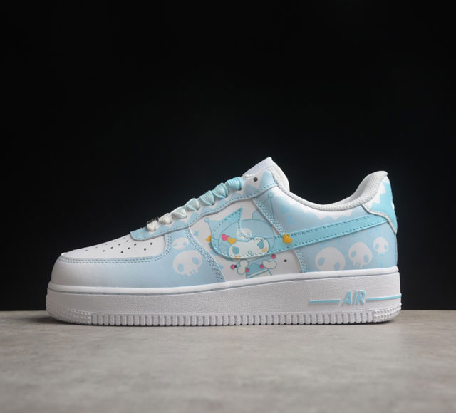 Doraemon x Nk Air Force 1'07 Low 小巫女联名款 骷髅头 渐变白天蓝 空军一号低帮休闲板鞋 CW2288-111 打造纯正空军版型