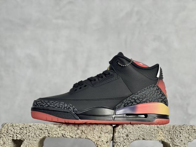 Og纯原 Air Jordan Aj3 联名黑红 彩虹渐变 原楦原纸板开发 确保原汁原味 原厂皮料质感色泽绝无偏差 完美中底拉帮 原厂中底钢印 原档案大底 如假