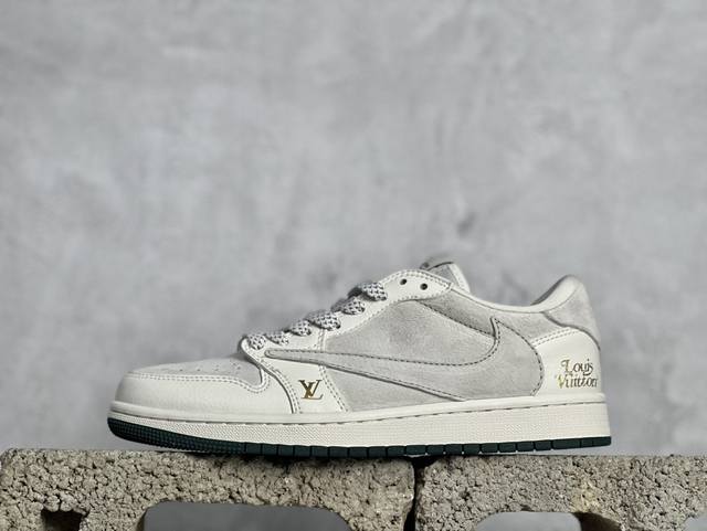 Travis Scott X Fragment Design X Air Jordan 1 Low Og Sp Aj1 乔1 Lv米灰猪八 低帮文化休闲板鞋 L