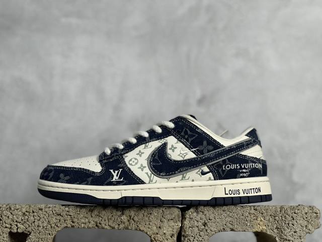 Nk Sb Dunk Low Lv联名-蓝牛仔印花 周年高端定制 低帮休闲板鞋 Sj2068-257 #定制鞋盒 大厂纯原品质出货 超高清洁度 皮料切割干净无任