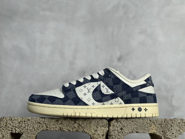 Nk Sb Dunk Low Lv联名-牛仔方格 周年高端定制 低帮休闲板鞋 Jh8310-949 #定制鞋盒 大厂纯原品质出货 超高清洁度 皮料切割干净无任何